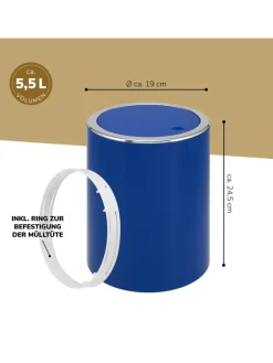 bremermann Mülleimer<Bad-Serie SAVONA Kosmetikeimer blau