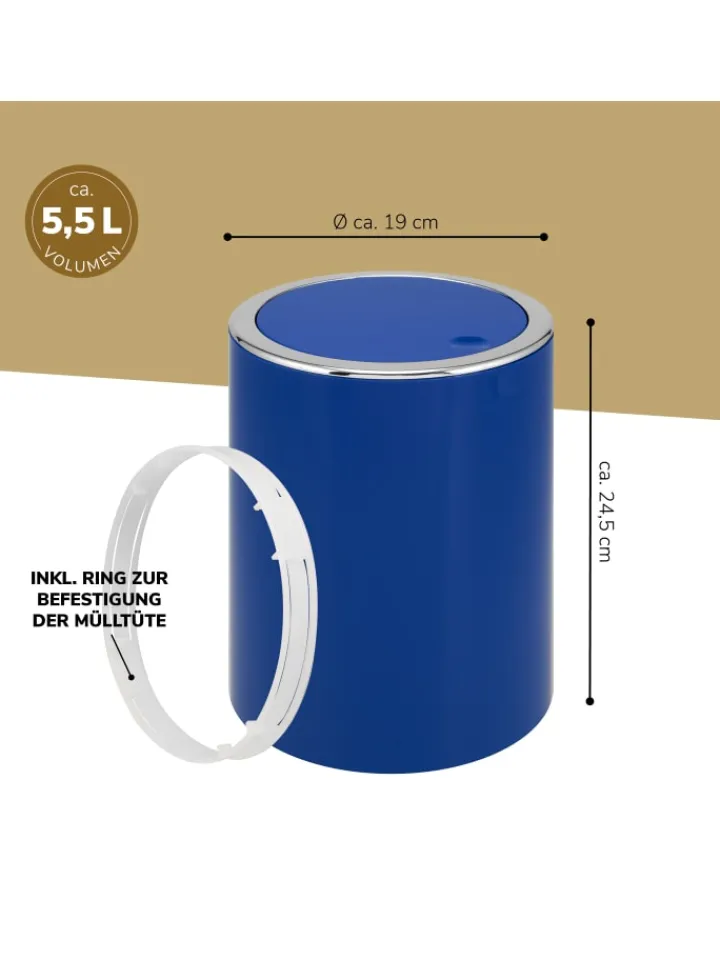 bremermann Mülleimer<Bad-Serie SAVONA Kosmetikeimer blau