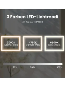 COSTWAY Spiegel<Badspiegel LED Anti-Beschlage in Silber