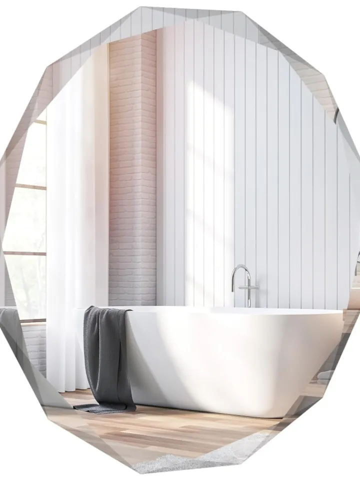 COSTWAY Spiegel<Badspiegel 76x76x5cm in Silber