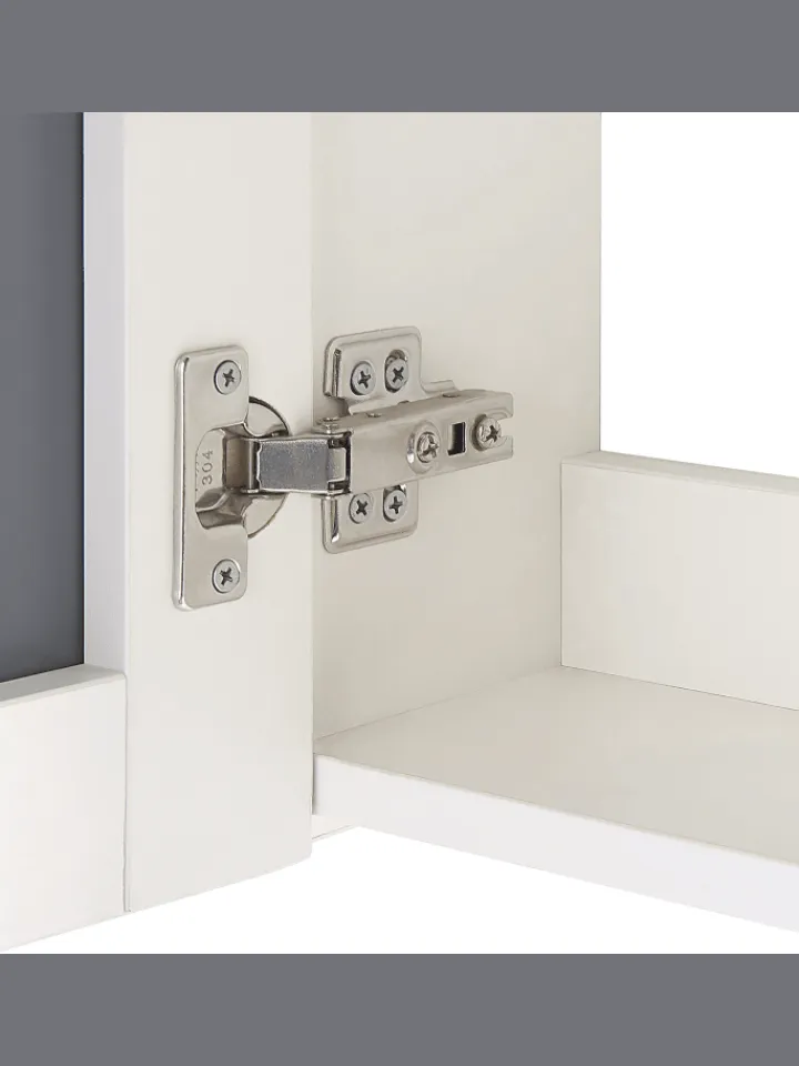 Beliani Badmöbel<Bad-Spiegelschrank JARAMILLO in Weiß/Silber - (W) 60 x (H) 60 x (L) 12 cm