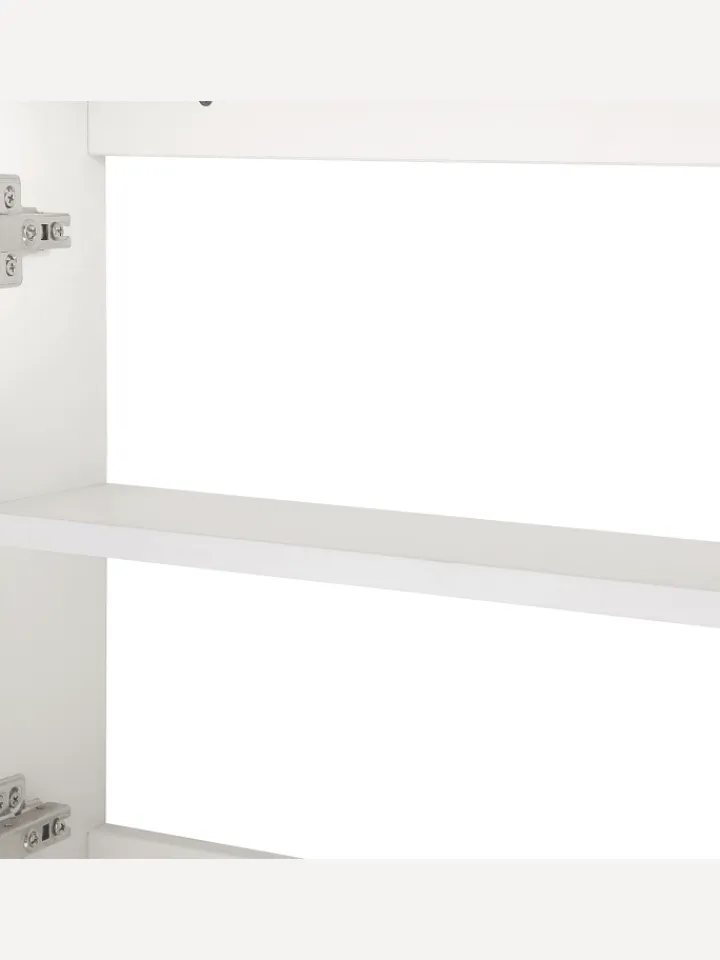 Beliani Badmöbel<Bad-Spiegelschrank JARAMILLO in Weiß/Silber - (W) 60 x (H) 60 x (L) 12 cm