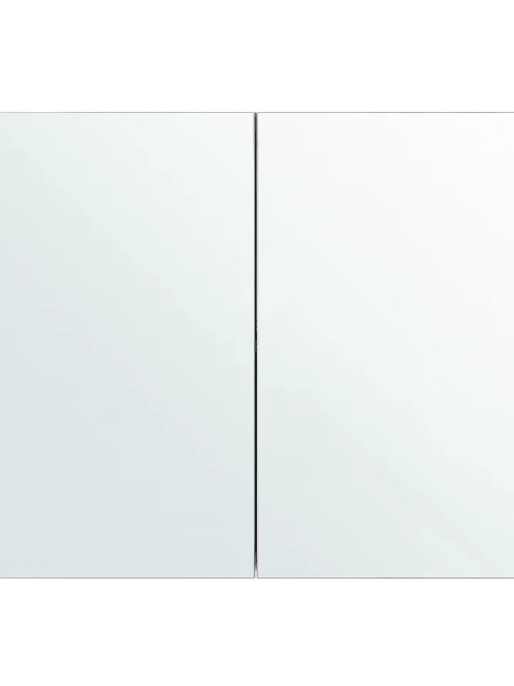 Beliani Badezimmermöbel<Bad-Spiegelschrank NAVARRA in Weiß/Silber - (W) 80 x (H) 70 x (L) 14 cm