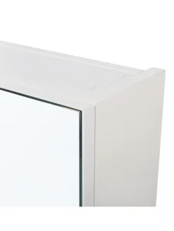 Beliani Badezimmermöbel<Bad-Spiegelschrank NAVARRA in Weiß/Silber - (W) 80 x (H) 70 x (L) 14 cm