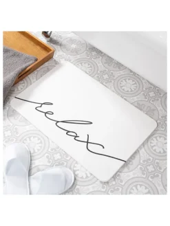 Artsy Badaccessoires<Badvorleger "Scribble" in Weiß - (L)60 x (B)39 cm