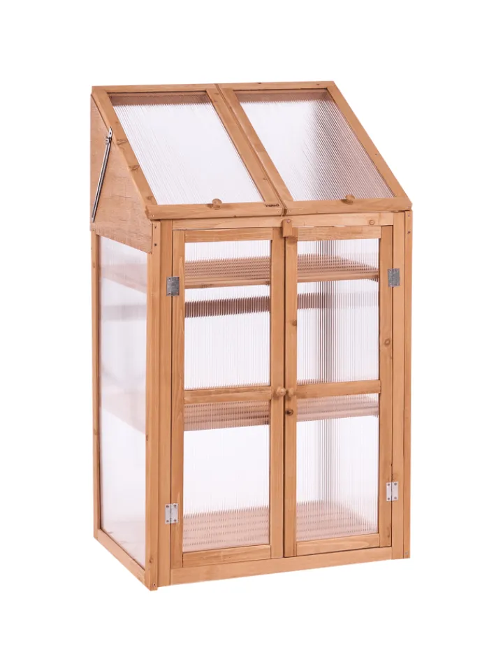 Beliani Pflanzen & Zubehör<Balkongewächshaus VOLVERA in Braun/Transparent - (W) 67 x (H) 114 x (L) 49 cm