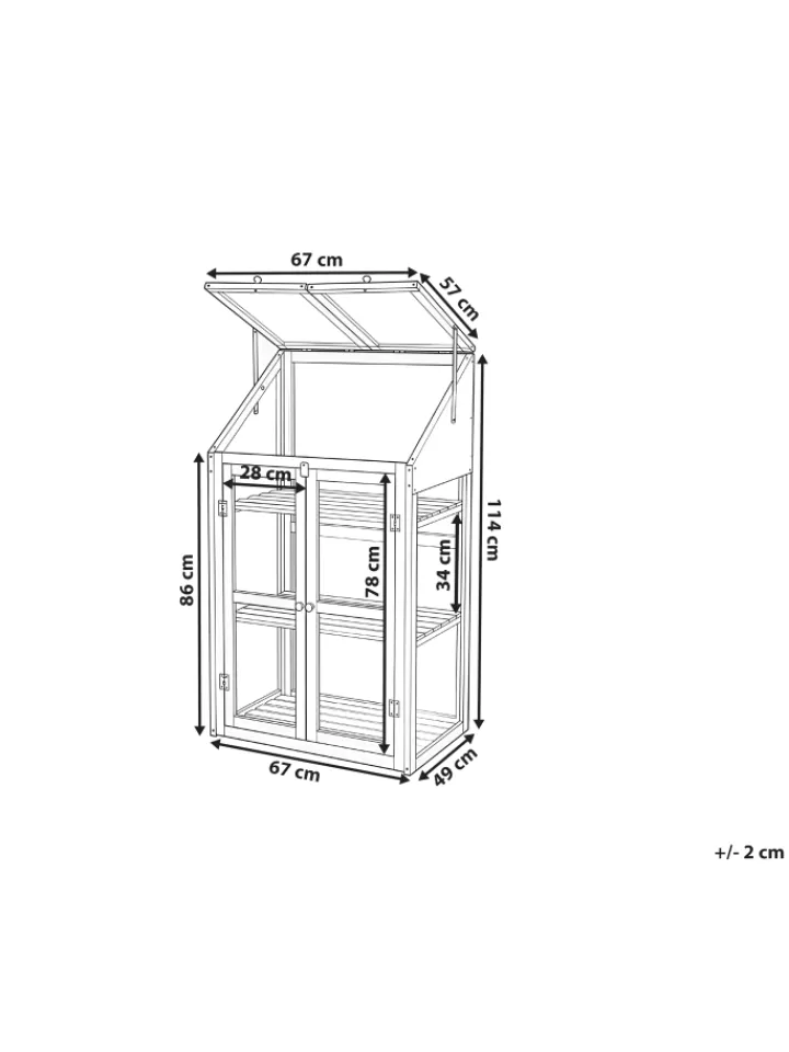 Beliani Pflanzen & Zubehör<Balkongewächshaus VOLVERA in Braun/Transparent - (W) 67 x (H) 114 x (L) 49 cm