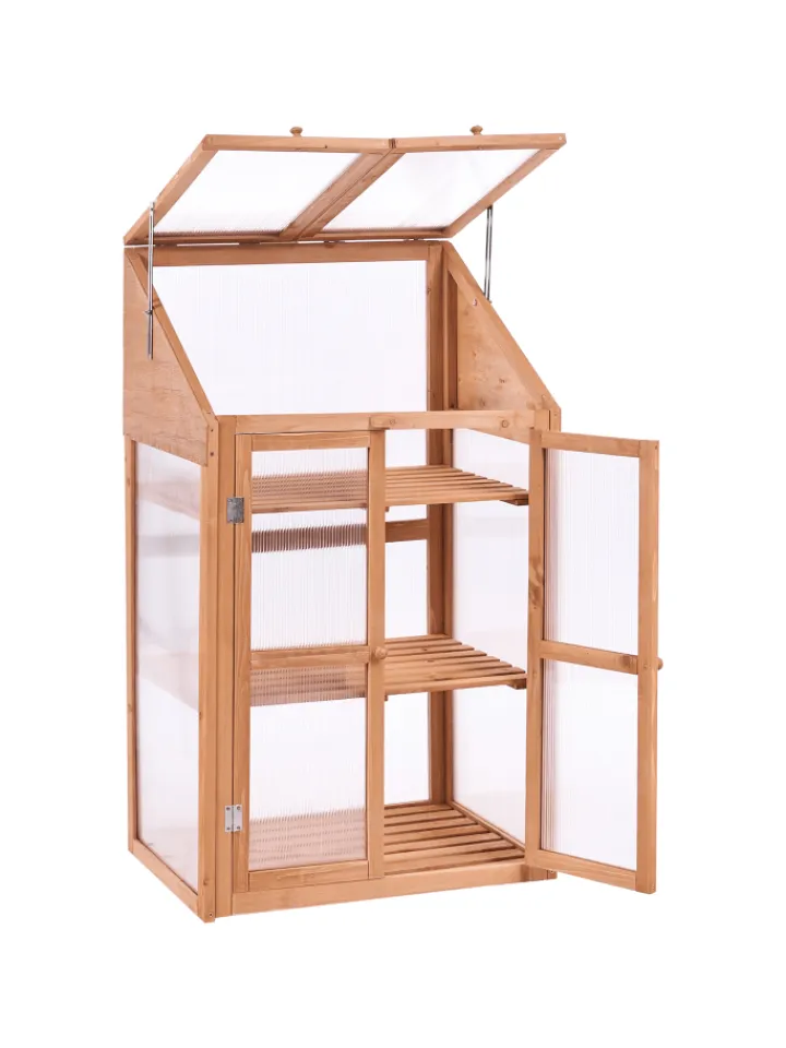 Beliani Pflanzen & Zubehör<Balkongewächshaus VOLVERA in Braun/Transparent - (W) 67 x (H) 114 x (L) 49 cm