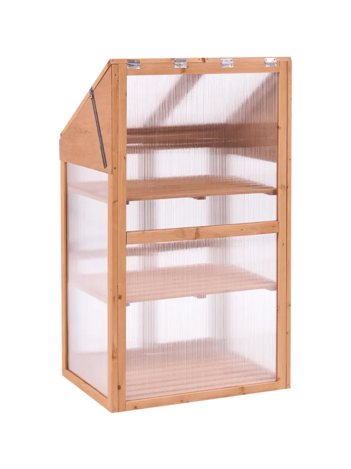 Beliani Pflanzen & Zubehör<Balkongewächshaus VOLVERA in Braun/Transparent - (W) 67 x (H) 114 x (L) 49 cm