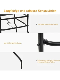 COSTWAY Gartenmöbel<Balkontisch mit Schirmhoch 80x80x71cm in Schwarz
