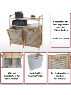 MCW Badezimmermöbel<Bambus Badezimmerschrank N83