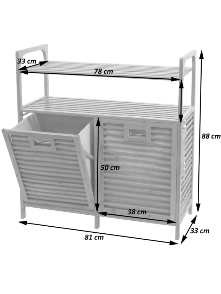 MCW Badezimmermöbel<Bambus Badezimmerschrank N83
