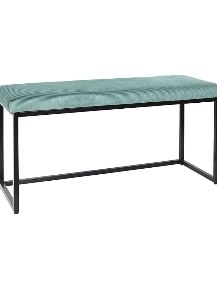 Rétro Chic Sitzmöbel<Bank "Giulia" in Petrol - (B)100 x (H)49 x (T)39 cm
