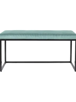 Rétro Chic Sitzmöbel<Bank "Giulia" in Petrol - (B)100 x (H)49 x (T)39 cm