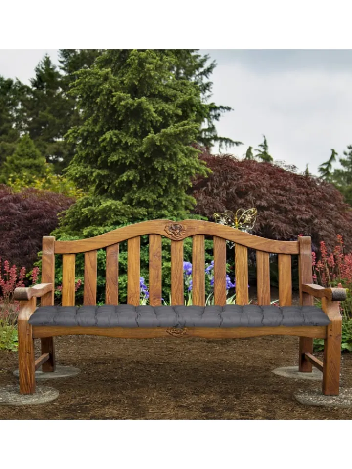 relaxdays Gartenmöbel<Bankauflage in Grau - (B)180 x (H)7 x (T)50 cm