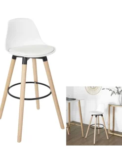 Ethnical Life Sitzmöbel<Barhocker in Weiß - (B)37 x (H)91 x (T)41 cm