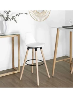 Ethnical Life Sitzmöbel<Barhocker in Weiß - (B)37 x (H)91 x (T)41 cm