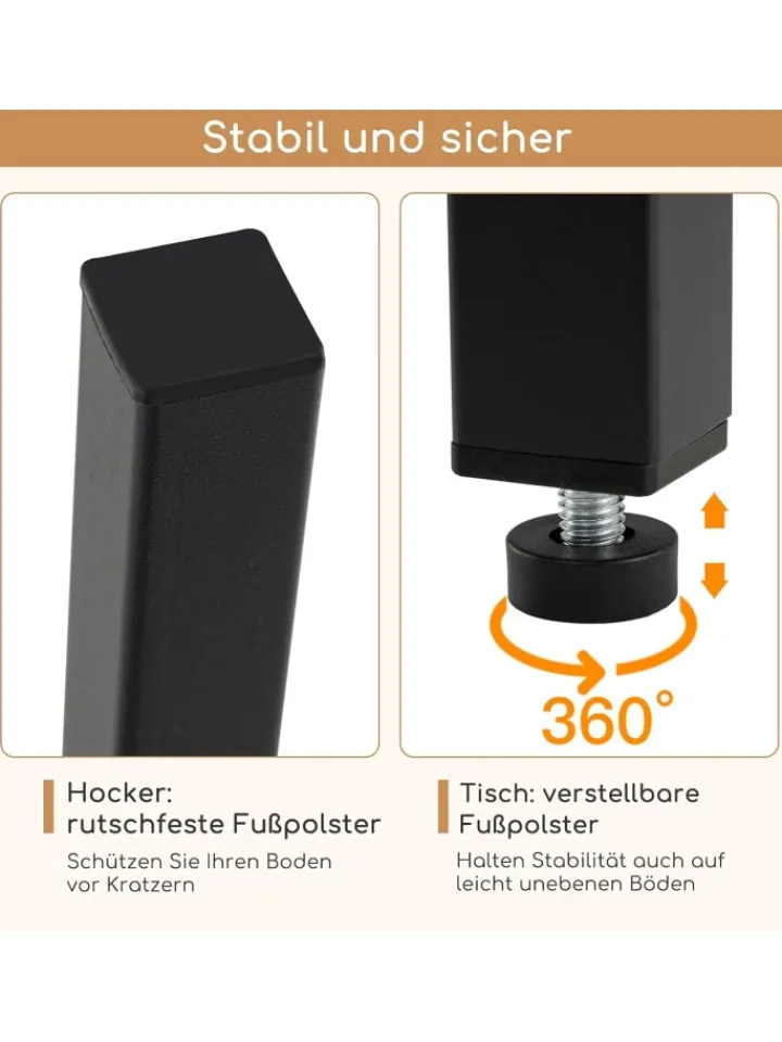 COSTWAY Möbel-Sets<Bartisch mit Barhocker Set in Braun