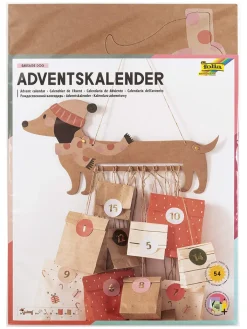 folia PAPER Kreativbedarf & Do-It-Yourself<Bastelset "Adventskalender - Dackel" in Natur/ Rot