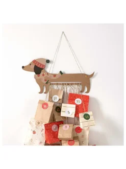 folia PAPER Kreativbedarf & Do-It-Yourself<Bastelset "Adventskalender - Dackel" in Natur/ Rot