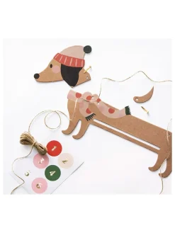 folia PAPER Kreativbedarf & Do-It-Yourself<Bastelset "Adventskalender - Dackel" in Natur/ Rot