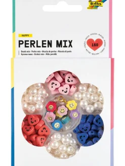 folia PAPER Kreativbedarf & Do-It-Yourself<Bastelset "Perlen Mix Happy" in Bunt