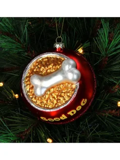Kersten Weihnachtsschmuck<Baumschmuck "Good Dog" in Rot - (H)11 cm