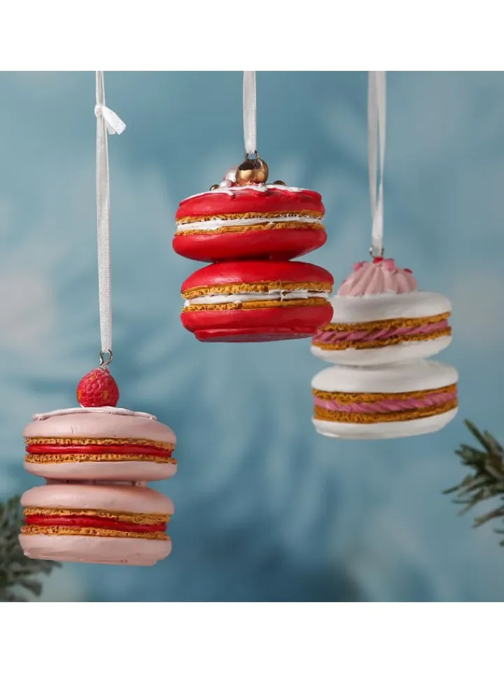 MARELIDA Weihnachtsschmuck<Baumschmuck Macaron Keks Anhänger in weiß