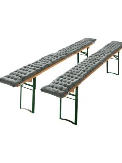 REDBEST Gartenmöbel<Baumwolle Bierbank-Auflage 2er-Pack Seattle in grau