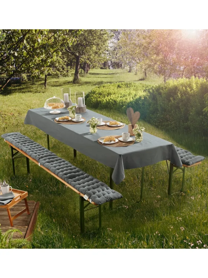 REDBEST Gartenmöbel<Baumwolle Bierbank-Auflage 2er-Pack Seattle in grau