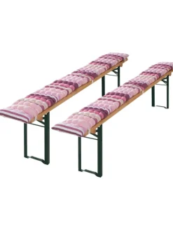 REDBEST Gartenmöbel<Baumwolle, Gewebt Bierbank-Auflage 2er-Pack in pink