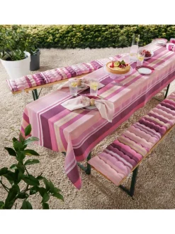REDBEST Gartenmöbel<Baumwolle, Gewebt Bierbank-Auflage 2er-Pack in pink