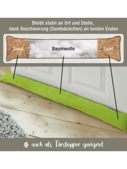 REDBEST Tür- & Zugluftstopper<Baumwolle Zugluftstopper Seattle in apfelgrün