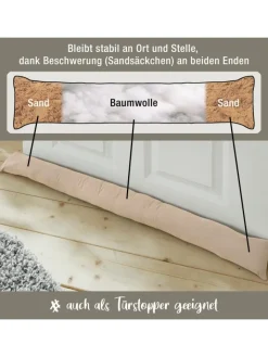 REDBEST Tür- & Zugluftstopper<Baumwolle Zugluftstopper 6er-Pack in beige