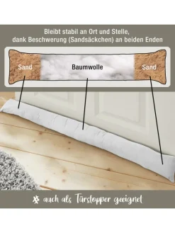 REDBEST Tür- & Zugluftstopper<Baumwolle Zugluftstopper Seattle in weiß