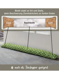 REDBEST Tür- & Zugluftstopper<Baumwolle Zugluftstopper Orlando in grün
