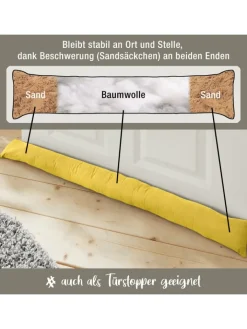 REDBEST Tür- & Zugluftstopper<Baumwolle Zugluftstopper Seattle in gelb