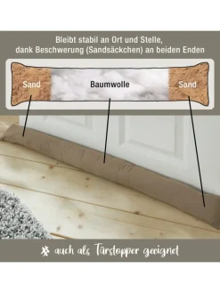 REDBEST Tür- & Zugluftstopper<Baumwolle Zugluftstopper Seattle in taupe