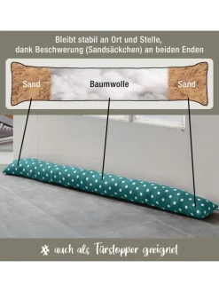 REDBEST Tür- & Zugluftstopper<Baumwolle Zugluftstopper Orlando in petrol