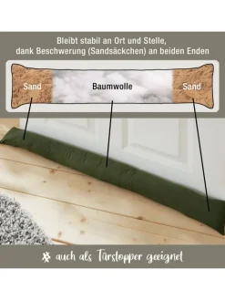 REDBEST Tür- & Zugluftstopper<Baumwolle Zugluftstopper Seattle in dunkelgrün