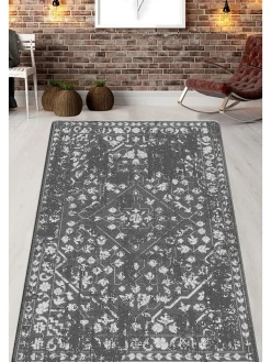 Conceptum Hypnose Teppiche & Fußmatten<Baumwoll-Teppich ''Flor De Colores'' in Grau/ Weiß
