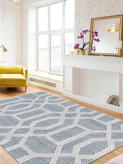 Mioli Teppiche & Fußmatten<Baumwoll-Teppich in Beige/ Blau