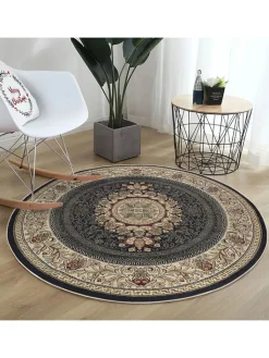 Conceptum Hypnose Teppiche & Fußmatten<Baumwoll-Teppich ''Woopamuk523'' in Beige/ Schwarz