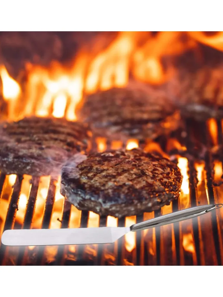 GAUMENKICK Grillen<BBQ Edelstahl Spatel 45cm in silber