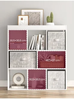 Songmics Regale & Schränke<Bücherregal in Weiß - (B)97,5 x (H)100 x (T)30 cm