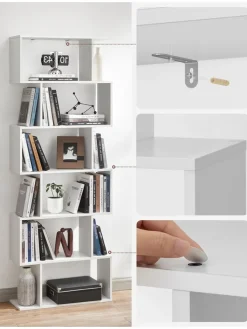Songmics Regale & Schränke<Bücherregal in Weiß - (B)70 x (H)191,6 x (T)24 cm