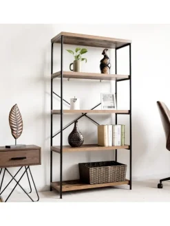COSTWAY Regale & Schränke<Bücherregal mit 5 Ebenen in Braun