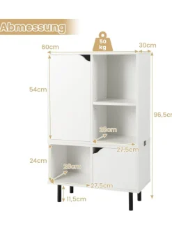 COSTWAY Regale & Schränke<Bücherregal stapelbar in Weiß