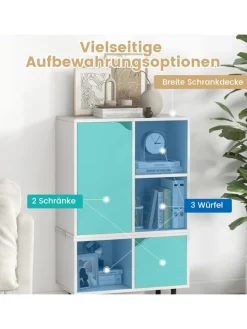 COSTWAY Regale & Schränke<Bücherregal stapelbar in Weiß