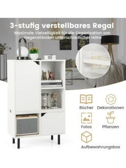 COSTWAY Regale & Schränke<Bücherregal stapelbar in Weiß